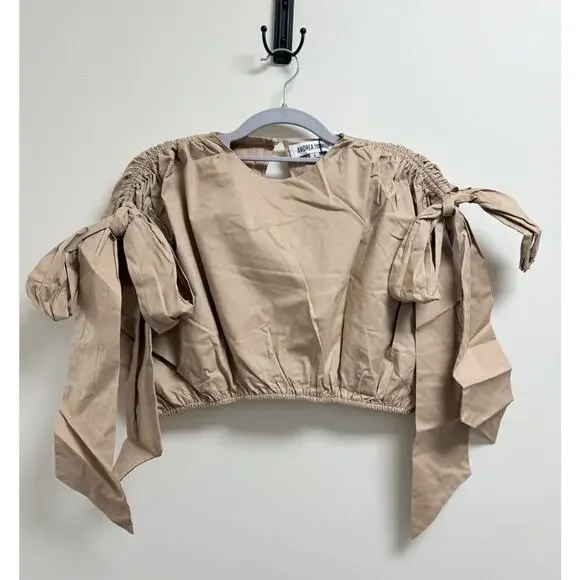 Andrea Iyamah Halima Nude Cropped Top Size Small - Picture 4 of 5